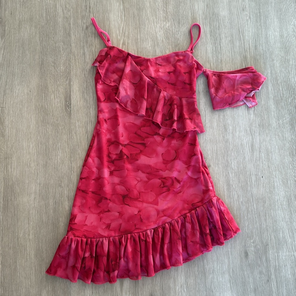 Princess Polly Pink Ruffled Mini Dress - Picture 1 of 4